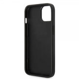 Guess iPhone 14 Plus Cover Bottom Stripe Metal Logo Grå
