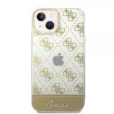 Guess iPhone 14 Plus Cover Bottom Stripe Script Logo Guld