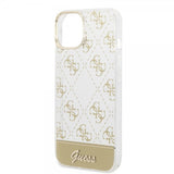 Guess iPhone 14 Plus Cover Bottom Stripe Script Logo Guld