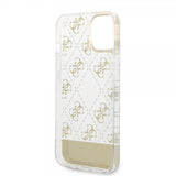 Guess iPhone 14 Plus Cover Bottom Stripe Script Logo Guld