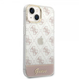 Guess iPhone 14 Plus Cover Bottom Stripe Script Logo Rosa