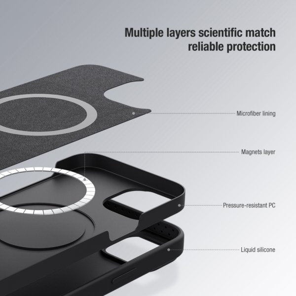 Nillkin iPhone 14 Plus Cover CamShield Silky MagSafe Sort