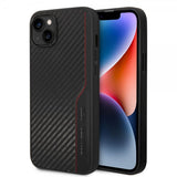 AMG iPhone 14 Plus Cover Carbon Effect Stamped Logo Sort