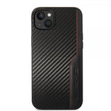 AMG iPhone 14 Plus Cover Carbon Effect Stamped Logo Sort