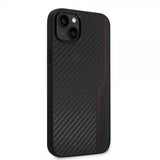 AMG iPhone 14 Plus Cover Carbon Effect Stamped Logo Sort