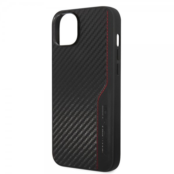 AMG iPhone 14 Plus Cover Carbon Effect Stamped Logo Sort