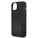 AMG iPhone 14 Plus Cover Carbon Effect Stamped Logo Sort