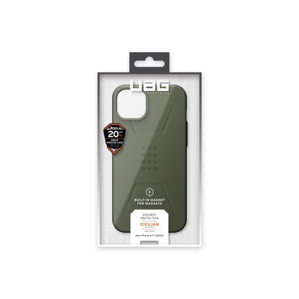 Urban Armor Gear (UAG) iPhone 14 Plus Cover Civilian MagSafe Olive