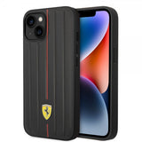 Ferrari iPhone 14 Plus Cover Prægede Striber Rød