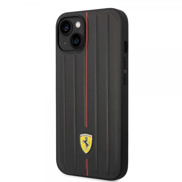 Ferrari iPhone 14 Plus Cover Prægede Striber Rød