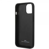 BMW iPhone 14 Plus Cover Hot Stamp Metal Logo Sort