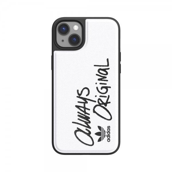 Adidas iPhone 14 Plus Cover Inlay Embroidery Case Hvid Sort