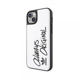 Adidas iPhone 14 Plus Cover Inlay Embroidery Case Hvid Sort