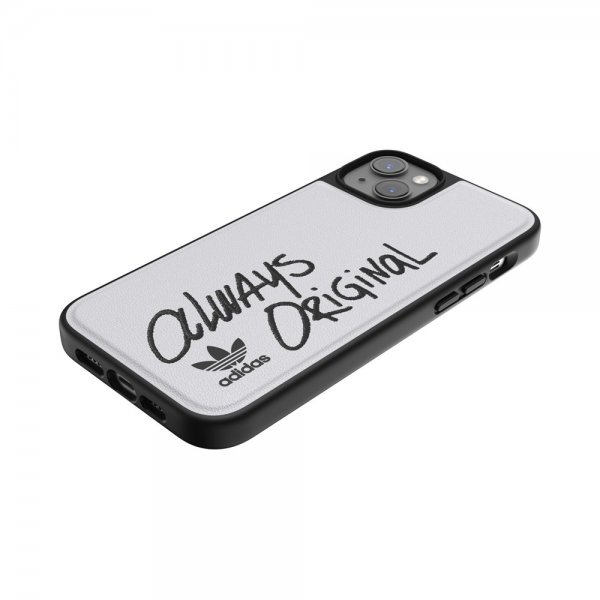 Adidas iPhone 14 Plus Cover Inlay Embroidery Case Hvid Sort