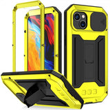 R-JUST iPhone 14 Plus Cover Kamerabeskyttelse Stativfunktion Gul