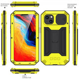R-JUST iPhone 14 Plus Cover Kamerabeskyttelse Stativfunktion Gul