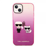 Karl Lagerfeld iPhone 14 Plus Cover Karl & Choupette Gradient Lyserød