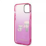 Karl Lagerfeld iPhone 14 Plus Cover Karl & Choupette Gradient Lyserød