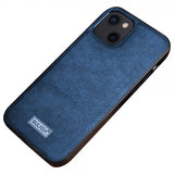 Sulada iPhone 14 Plus Cover Lædertekstur Blå