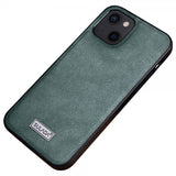 Sulada iPhone 14 Plus Cover Lædertekstur Grøn