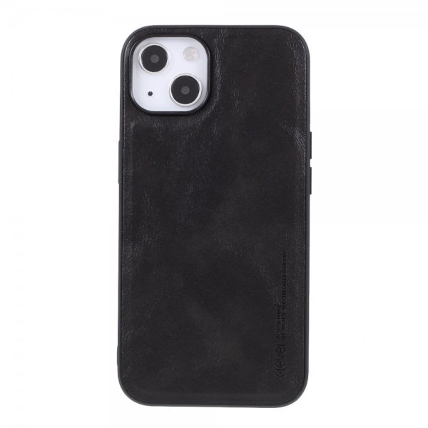 X-Level iPhone 14 Plus Cover Lædertekstur Sort