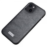 Sulada iPhone 14 Plus Cover Lædertekstur Sort