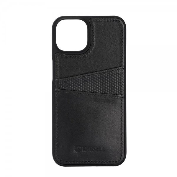 Krusell iPhone 14 Plus Cover Leather CardCover Sort