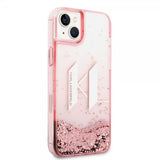 Karl Lagerfeld iPhone 14 Plus Cover Liquid Glitter Big Logo Rosa