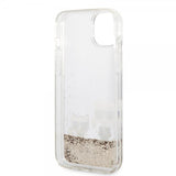 Karl Lagerfeld iPhone 14 Plus Cover Liquid Glitter Karl & Choupette Guld