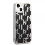 Karl Lagerfeld iPhone 14 Plus Cover Liquid Glitter Monogram Sort