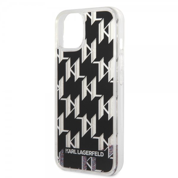 Karl Lagerfeld iPhone 14 Plus Cover Liquid Glitter Monogram Sort