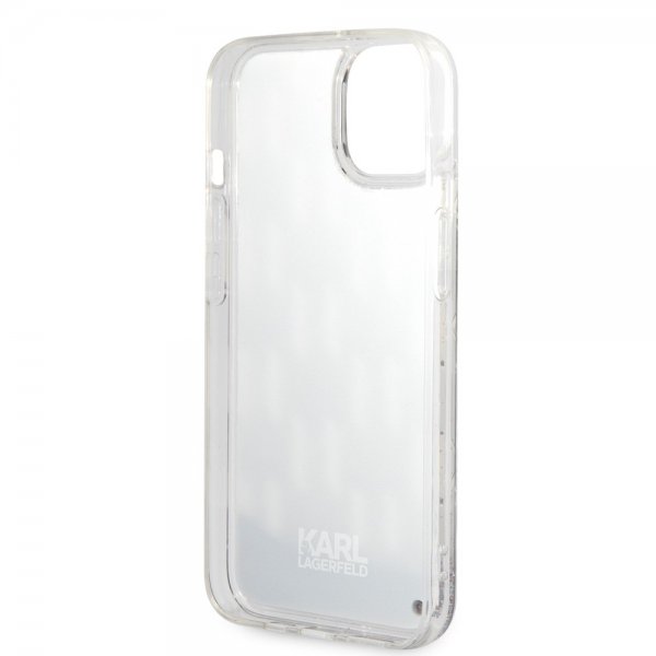 Karl Lagerfeld iPhone 14 Plus Cover Liquid Glitter Monogram Sort