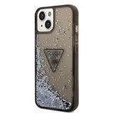 Guess iPhone 14 Plus Skal Liquid Glitter Translucent Sort