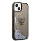 Guess iPhone 14 Plus Skal Liquid Glitter Translucent Sort
