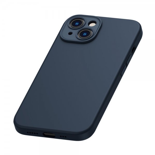 Baseus iPhone 14 Plus Cover Liquid Silica Gel MagSafe Blå
