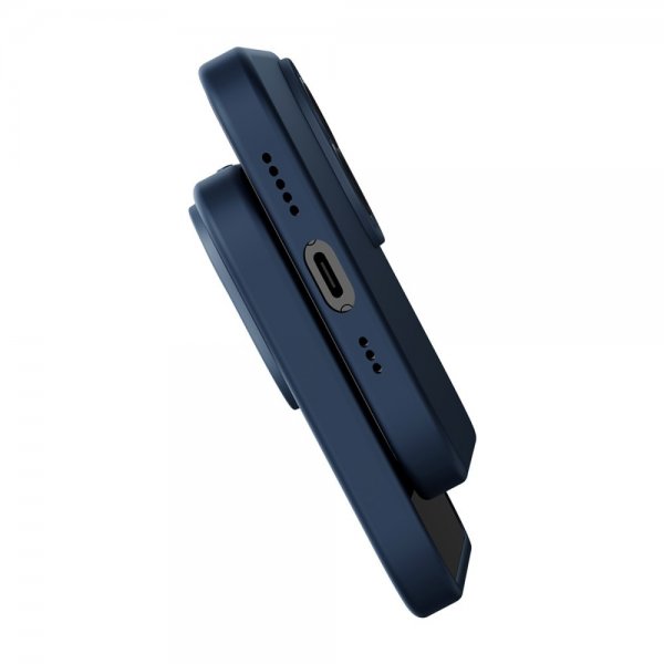 Baseus iPhone 14 Plus Cover Liquid Silica Gel MagSafe Blå