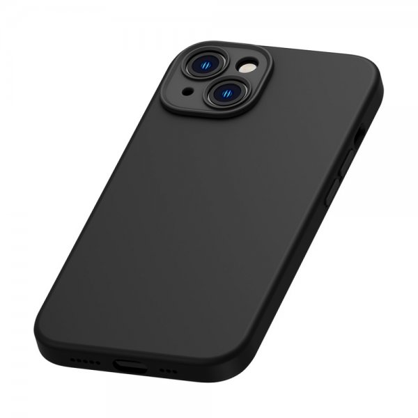 Baseus iPhone 14 Plus Cover Flydende Silikone Gel MagSafe Sort