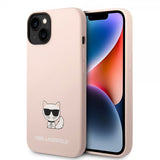 Karl Lagerfeld iPhone 14 Plus Cover Liquid Silicone Choupette Rosa