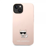 Karl Lagerfeld iPhone 14 Plus Cover Liquid Silicone Choupette Rosa