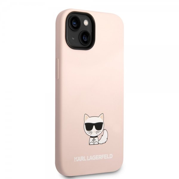 Karl Lagerfeld iPhone 14 Plus Cover Liquid Silicone Choupette Rosa