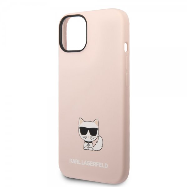 Karl Lagerfeld iPhone 14 Plus Cover Liquid Silicone Choupette Rosa