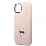 Karl Lagerfeld iPhone 14 Plus Cover Liquid Silicone Choupette Rosa