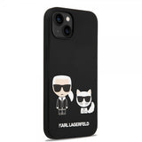 Karl Lagerfeld iPhone 14 Plus Cover Liquid Silicone Karl & Choupette MagSafe Sort