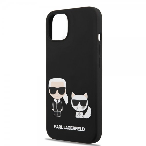 Karl Lagerfeld iPhone 14 Plus Cover Liquid Silicone Karl & Choupette MagSafe Sort