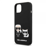 Karl Lagerfeld iPhone 14 Plus Cover Liquid Silicone Karl & Choupette MagSafe Sort