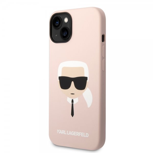 Karl Lagerfeld iPhone 14 Plus Cover Liquid Silicone Karl Pink