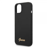 Guess iPhone 14 Plus Cover Liquid Silicone Metal Logo Sort