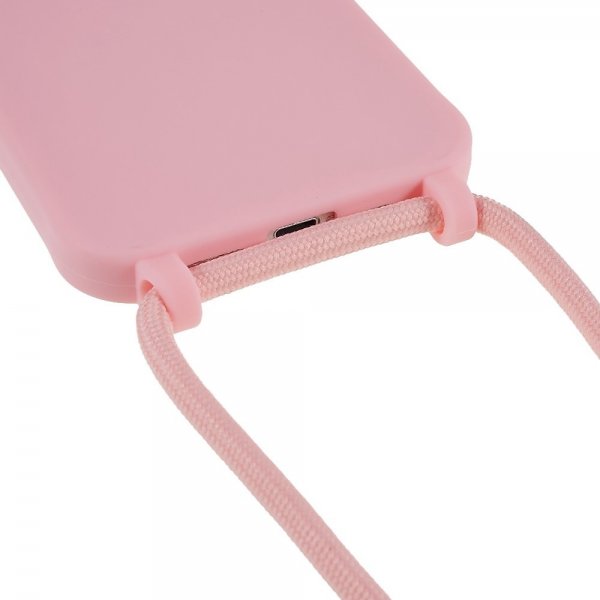 iPhone 14 Plus Cover med strop lyserød