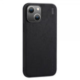 X-Level iPhone 14 Plus Cover Imiteret læder Tekstur Sort