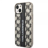 Karl Lagerfeld iPhone 14 Plus Cover Monogram Vertical Stripe Sort